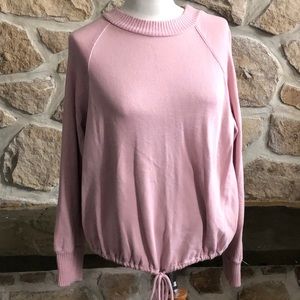 Pink Sweatshirt with tie waist